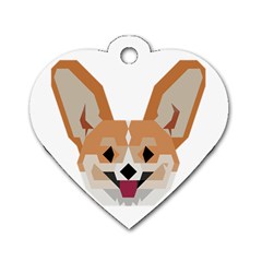 Cardigan Corgi face Dog Tag Heart (Two Sides)