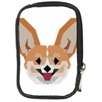 Cardigan Corgi face Compact Camera Leather Case Front