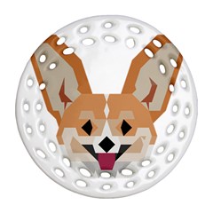 Cardigan Corgi face Round Filigree Ornament (Two Sides)