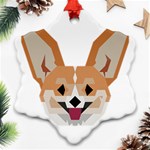 Cardigan Corgi face Snowflake Ornament (Two Sides) Front