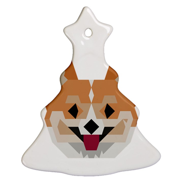 Cardigan Corgi face Christmas Tree Ornament (Two Sides)