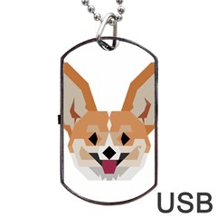 Cardigan Corgi face Dog Tag USB Flash (One Side)