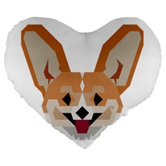 Cardigan Corgi face Large 19  Premium Heart Shape Cushions