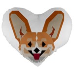 Cardigan Corgi face Large 19  Premium Heart Shape Cushions Front