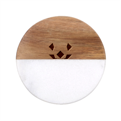 Cardigan Corgi face Classic Marble Wood Coaster (Round) 