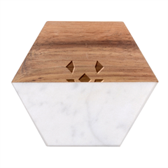 Cardigan Corgi face Marble Wood Coaster (Hexagon) 