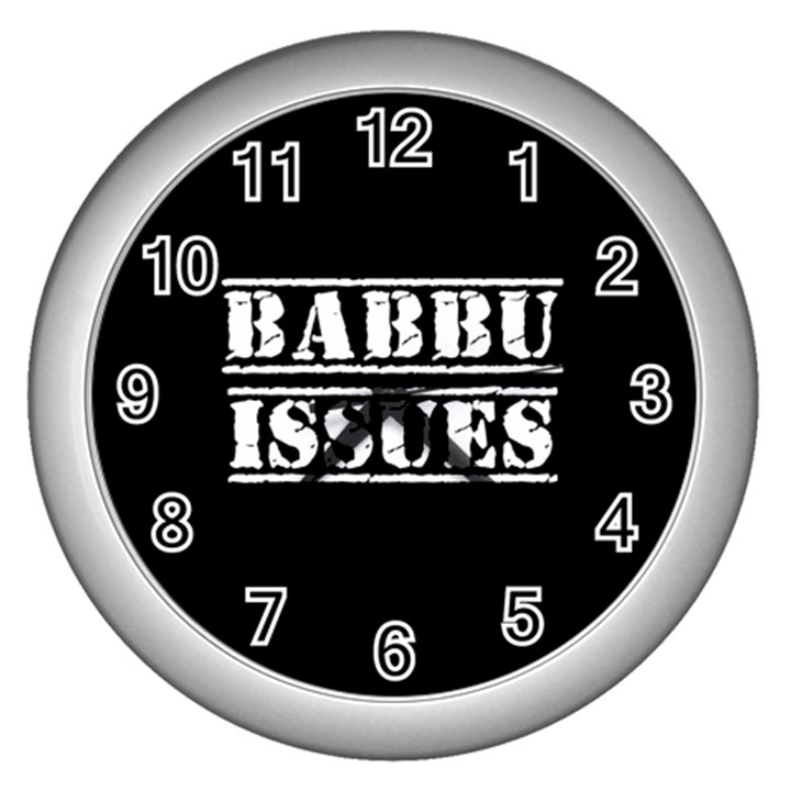 Babbu Issues - Italian daddy issues Wall Clock (Silver)