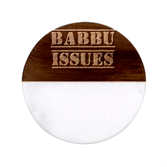 Babbu Issues - Italian Daddy Issues Classic Marble Wood Coaster (round)  by ConteMonfrey