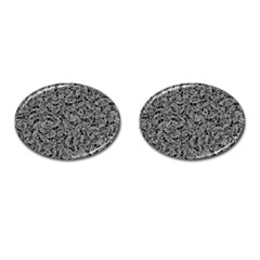 Weird Monster Reptile Drawing Motif Pattern Cufflinks (oval)