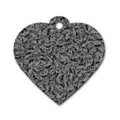 Weird Monster Reptile Drawing Motif Pattern Dog Tag Heart (two Sides) by dflcprintsclothing