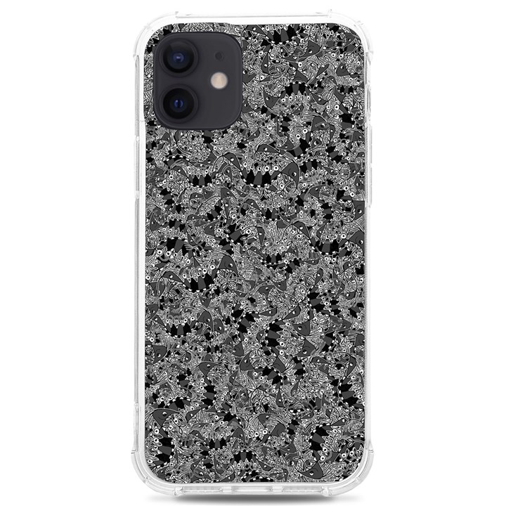 Weird Monster Reptile Drawing Motif Pattern iPhone 12/12 Pro TPU UV Print Case