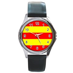 Aust Agder Flag Round Metal Watch by tony4urban