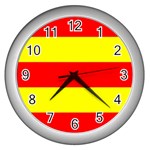 Aust Agder Flag Wall Clock (Silver) Front