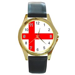 Bologna Flag Round Gold Metal Watch