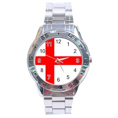 Bologna Flag Stainless Steel Analogue Watch