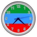 Dagestan Flag Wall Clock (Silver) Front