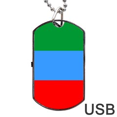 Dagestan Flag Dog Tag Usb Flash (two Sides) by tony4urban