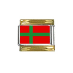 Bornholm Denmark Flag Gold Trim Italian Charm (9mm)