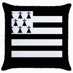 Brittany Flag Throw Pillow Case (black) by tony4urban