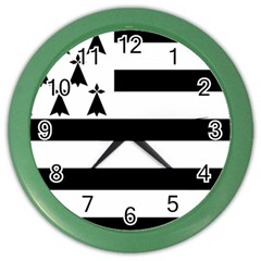 Brittany Flag Color Wall Clock by tony4urban