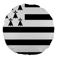 Brittany Flag Large 18  Premium Round Cushions by tony4urban