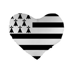 Brittany Flag Standard 16  Premium Heart Shape Cushions by tony4urban