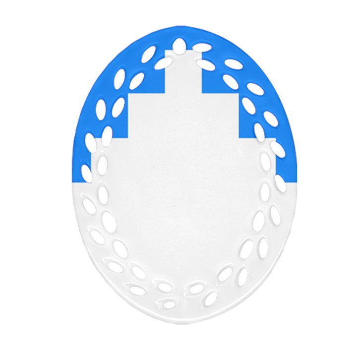 Akershus Flag Oval Filigree Ornament (Two Sides)