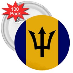 Barbados 3  Buttons (100 Pack)  by tony4urban