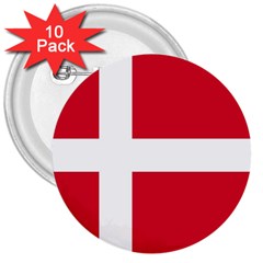 Denmark 3  Buttons (10 pack) 