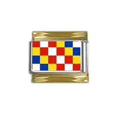 Antwerp Flag Gold Trim Italian Charm (9mm)