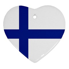 Finland Heart Ornament (two Sides) by tony4urban