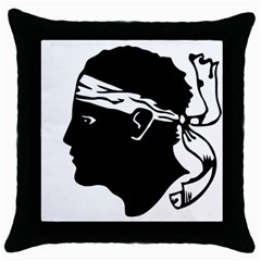 Corsica Flag Throw Pillow Case (black) by tony4urban