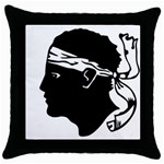 Corsica Flag Throw Pillow Case (Black) Front