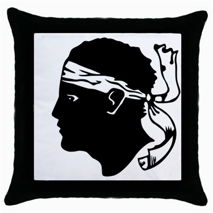 Corsica Flag Throw Pillow Case (Black)