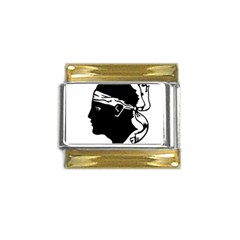 Corsica Flag Gold Trim Italian Charm (9mm)