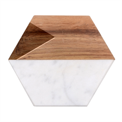 Bahamas Marble Wood Coaster (Hexagon) 