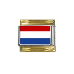 Netherlands Gold Trim Italian Charm (9mm)