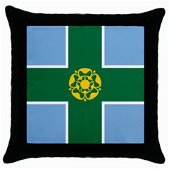 Derbyshire Flag Throw Pillow Case (black) by tony4urban