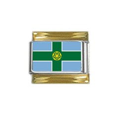 Derbyshire Flag Gold Trim Italian Charm (9mm) by tony4urban