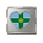 Derbyshire Flag Mega Link Heart Italian Charm (18mm) Front