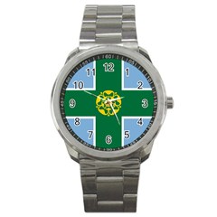 Derbyshire Flag Sport Metal Watch by tony4urban