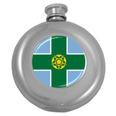 Derbyshire Flag Round Hip Flask (5 Oz) by tony4urban