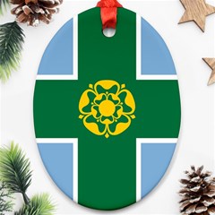 Derbyshire Flag Oval Ornament (two Sides) by tony4urban