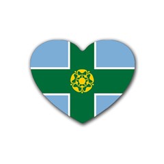 Derbyshire Flag Rubber Coaster (heart) by tony4urban