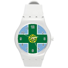 Derbyshire Flag Round Plastic Sport Watch (m) by tony4urban