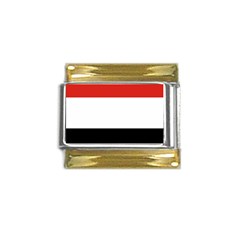 Kujawsko-pomorskie Flag Gold Trim Italian Charm (9mm)