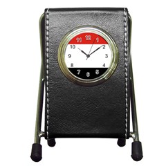 Kujawsko-pomorskie Flag Pen Holder Desk Clock by tony4urban