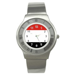 Kujawsko-pomorskie Flag Stainless Steel Watch by tony4urban