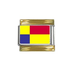 Kosicky Flag Gold Trim Italian Charm (9mm)