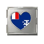 French Southern Territories Mega Link Heart Italian Charm (18mm) Front